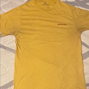 Rip Curl Yellow Short Sleeve Tee Vibrant Cotton Blend